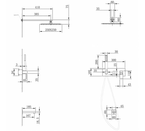 Душевая система Abber Daheim AF8217G Золото матовое