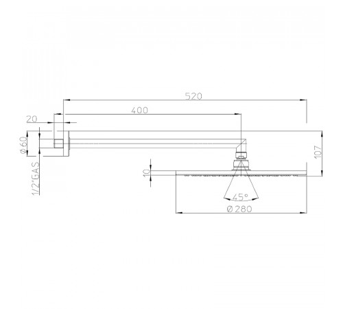 Верхний душ Bossini Cosmo H70596I.021 Золото