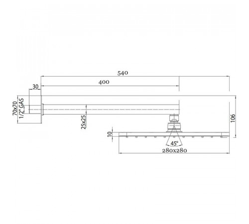 Верхний душ Bossini Cosmo H69598I.030 Хром