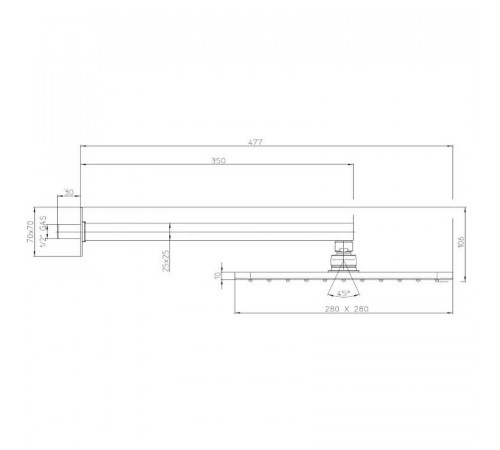 Верхний душ Bossini Cosmo H69598H.073 Черный матовый