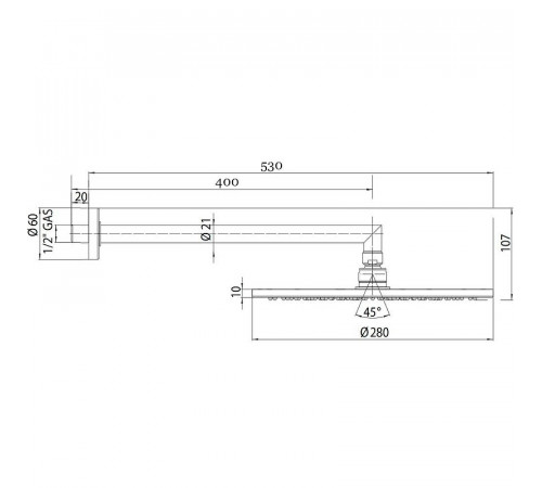 Верхний душ Bossini Cosmo H70596I.030 Хром