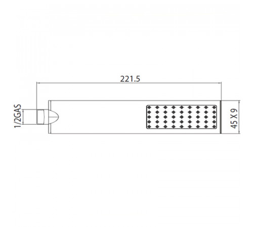 Душевая лейка Bossini Flat One B00270.073 Черный матовый