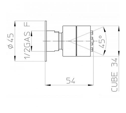 Боковая форсунка Bossini Cubic Gom I00135.030 Хром