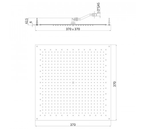 Верхний душ Bossini Paris Cube I01603.030 Хром