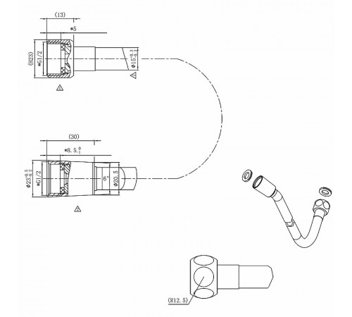 Комплект верхнего и ручного душа Vincea Inspire VSHH-3I2AHMB Черный матовый