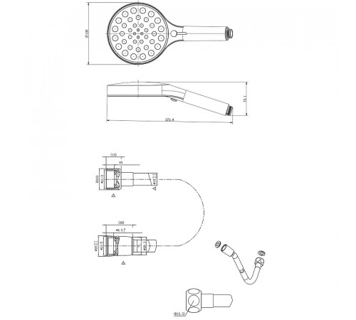 Ручной душ Vincea Inspire VSHN-3I2HMB Черный матовый