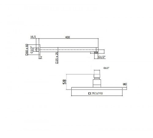 Верхний душ BelBagno Romano ROM-SLD-CRM Хром