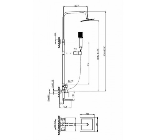 Душевая система BelBagno Romano ROMANO-VSCM-CRM Хром