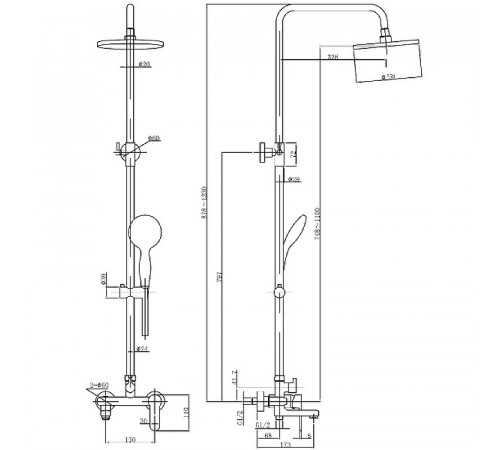 Душевая система Aquanet Passion R3 AF300-72-R-B 261838 Черная матовая