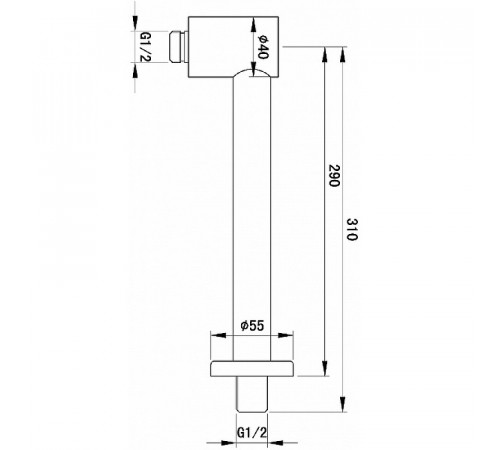 Кронштейн для верхнего душа Aquanet Round AF210-31R-S 245266 Сатин