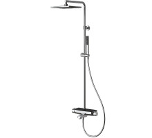 Душевая система Teska Mira DK3602C с термостатом Хром Черное стекло