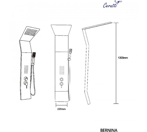 Душевая панель Ceruttispa Bernina MW CT8981 с гидромассажем Мраморная матовая