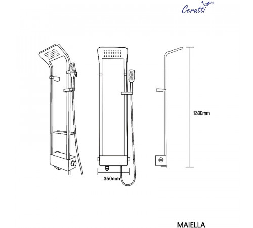 Душевая панель Ceruttispa Maiella W CT8984 Белая глянцевая