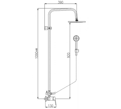 Душевая система Rav Slezak Colorado CO282.5/3CMAT Черный матовый