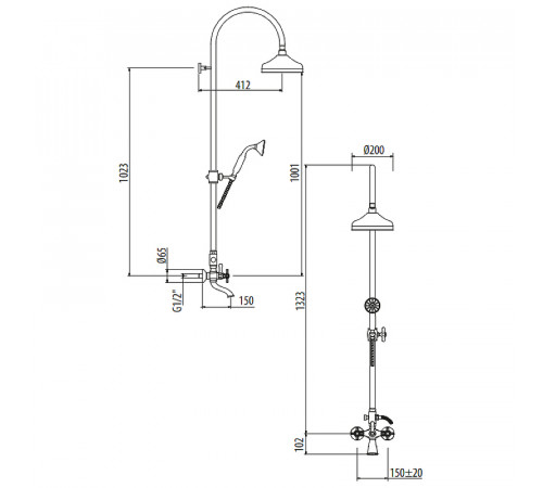 Душевая система Gattoni TRD TR508/18C0 Хром