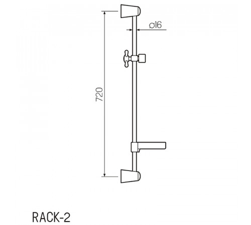 Душевая штанга Ростовская Мануфактура Сантехники RACK-2 Хром