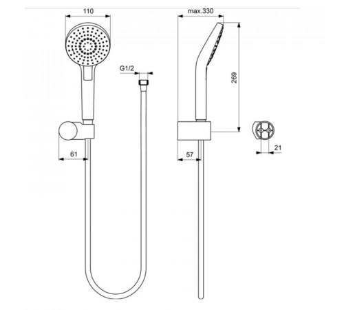 Душевая система Ideal Standard Ceratherm BD006XC с термостатом Хром