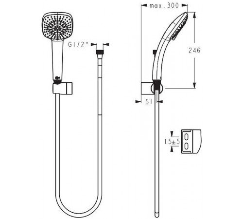 Душевой гарнитур Ideal Standard Ideal Rain Cube B0020AA Хром