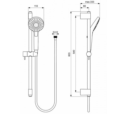 Душевой гарнитур Ideal Standard Ideal Rain Evo Round L3 B2233AA Хром