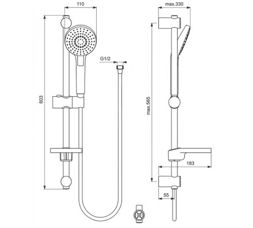 Душевой гарнитур Ideal Standard Ideal Rain Evo Round L3 B2620AA Хром