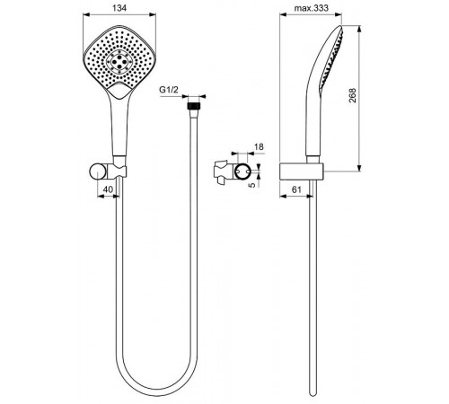 Душевой гарнитур Ideal Standard Ideal Rain Evo B1766AA Хром