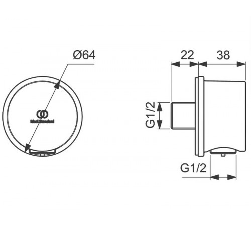 Шланговое подключение Ideal Standard Ideal Rain BC808AA Хром