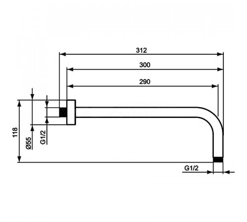 Кронштейн для верхнего душа Ideal Standard Ideal Rain B9444AA Хром