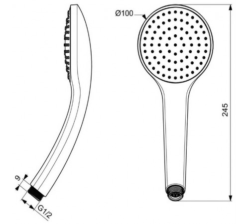 Ручной душ Ideal Standard Ideal Rain B9402XG Черный шелк