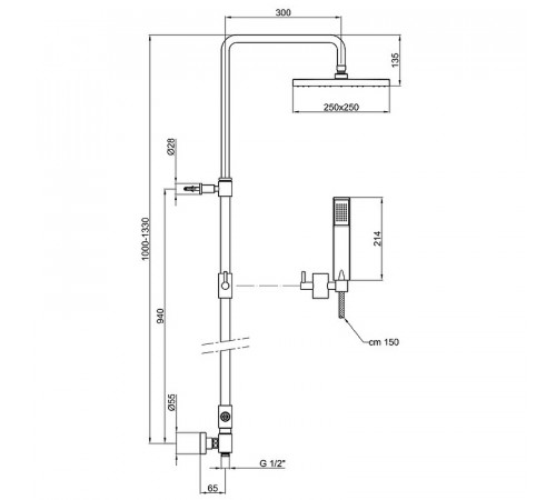 Душевая система Webert Comfort AC0675015PVC Хром