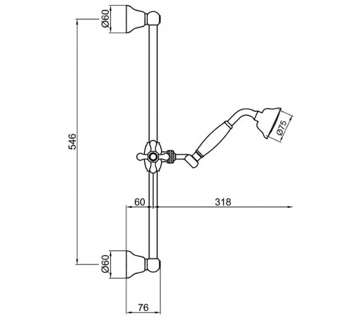 Душевой гарнитур Webert Comfort AC0384010 Золото