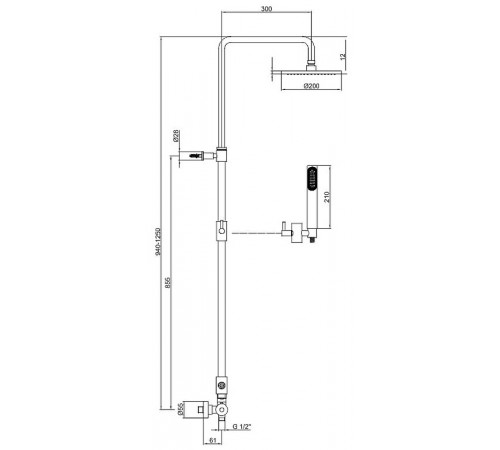 Душевая система Webert Elio EL870105015PVC Хром