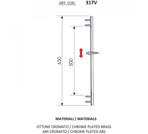 Душевая штанга Remer 317V Хром