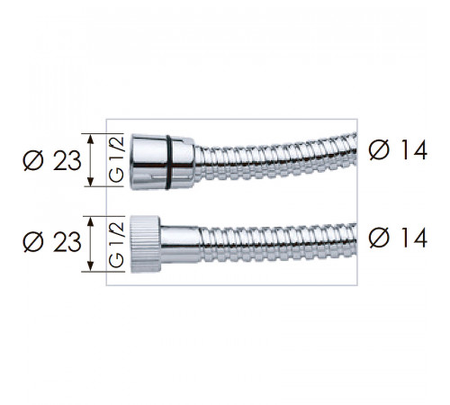 Душевой шланг Remer 333CN150 Хром