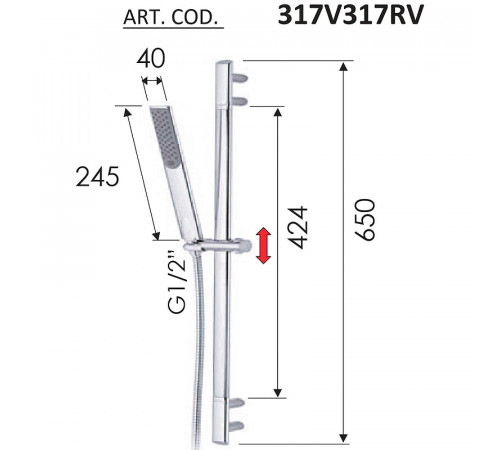 Душевой гарнитур Remer 317V317RV Хром