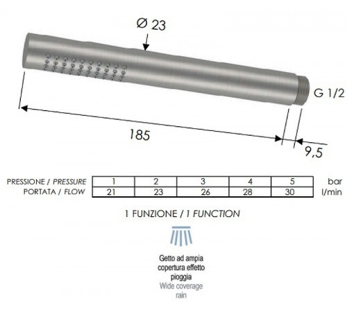 Ручной душ Remer SS317MMX Нержавеющая сталь