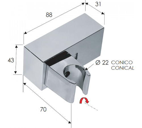 Держатель ручного душа Remer 339S Хром