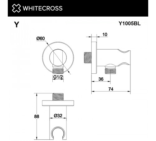 Шланговое подключение Whitecross Y brushed gold Y1005GLB Брашированное золото