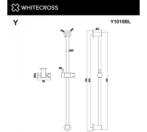 Душевая штанга Whitecross Y gold Y1010GL Золото