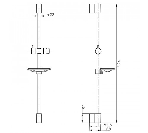 Душевая штанга AQUAme AQM8203B Черная