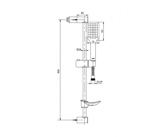 Душевой гарнитур E.C.A. Tiera 102146029C1EX Черный матовый