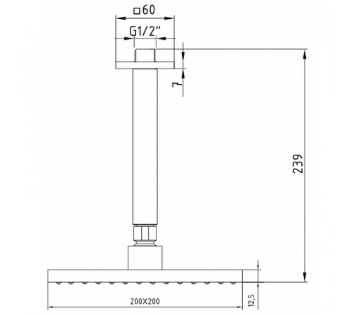 Верхний душ E.C.A. Tiera 102145032C1EX Черный матовый