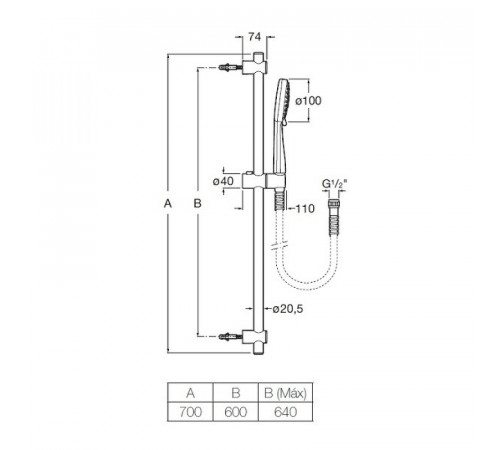 Душевой гарнитур Roca Stella 5B1D03C00 Хром