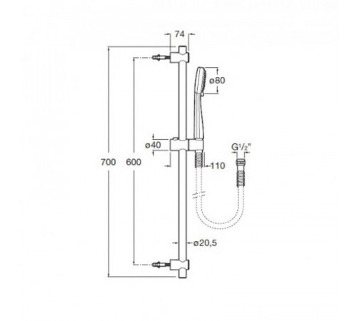 Душевой гарнитур Roca Stella 5B1403C00 Хром