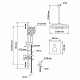 Душевая система Swedbe Platta 5557 с термостатом Хром