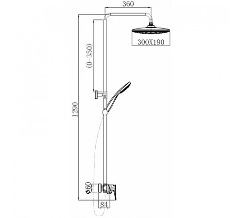 Душевая система Comforty FF074R-CMT 00-00004536 Черная