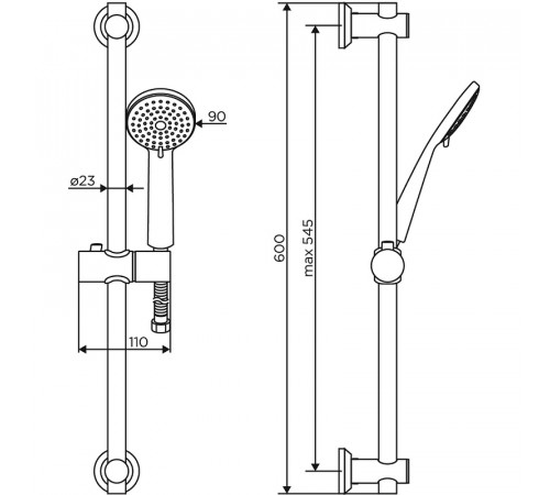 Душевой гарнитур Dorff Logic D0103000SS Нержавеющая сталь