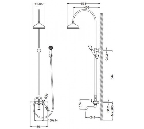 Душевая система Schein Pure 46415/8027055 Хром