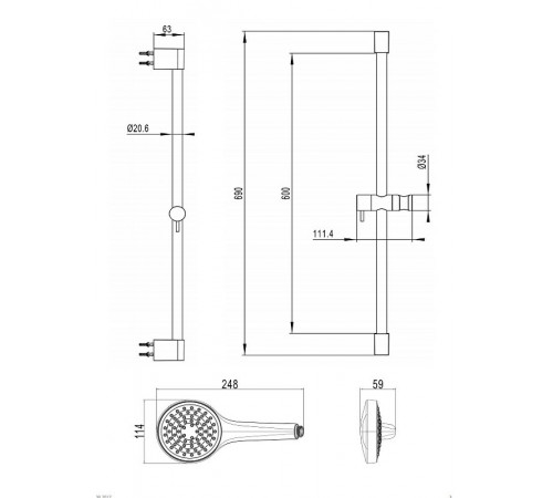 Душевой гарнитур Villeroy&Boch Embrace TVS1086000161 Хром