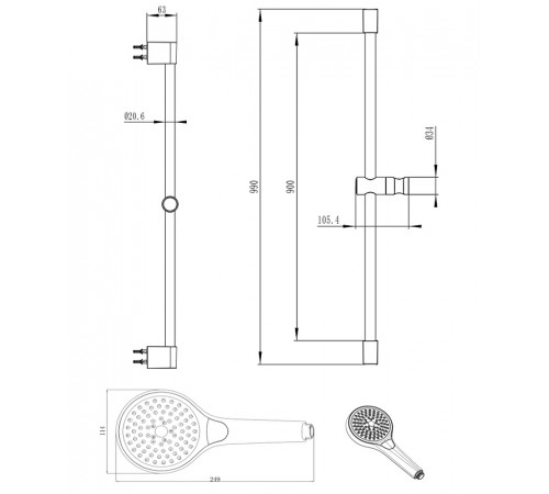 Душевой гарнитур Villeroy&Boch Embrace Plus TVS1089000161 Хром