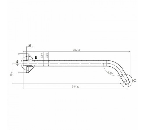 Кронштейн для верхнего душа Laparet N289048602LPT Хром